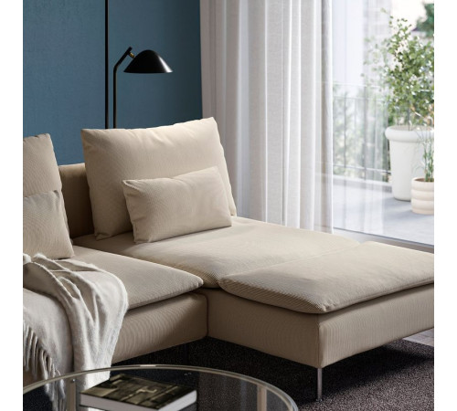 Sofa 2-osobowa, z szezlongiem z podłokietnikiem/Kelinge beżowy SÖDERHAMN 596.222.38