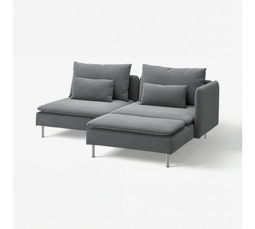 Sofa 2-osobowa, z szezlongiem z podłokietnikiem/Johanneshov ciemnoszary SÖDERHAMN 596.222.57
