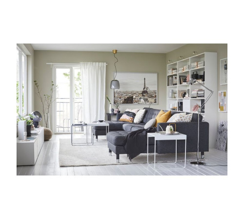 Sofa 5-osobowa, z szezlongami/Gunnared ciemnoszar/metal LANDSKRONA 692.699.82
