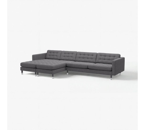 Sofa 5-osobowa, z szezlongami/Gunnared ciemnoszar/metal LANDSKRONA 692.699.82