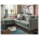 Sofa 3-osobowa, z szezlongiem/Gunnared jasnozielony/drewno LANDSKRONA 692.726.87