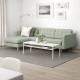 Sofa 3-osobowa, z szezlongiem/Gunnared jasnozielony/drewno LANDSKRONA 692.726.87