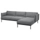 Sofa 3-osobowa z szezlongiem, Lejde szary-czarny ÄPPLARYD 694.180.67