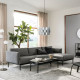 Sofa 3-osobowa z szezlongiem, Lejde szary-czarny ÄPPLARYD 694.180.67