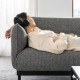 Sofa 3-osobowa z szezlongiem, Lejde szary-czarny ÄPPLARYD 694.180.67