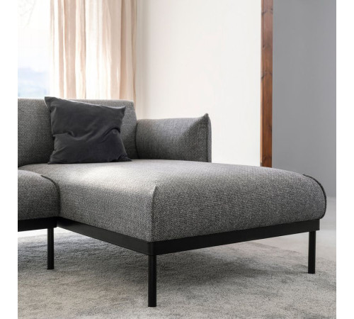 Sofa 3-osobowa z szezlongiem, Lejde szary-czarny ÄPPLARYD 694.180.67