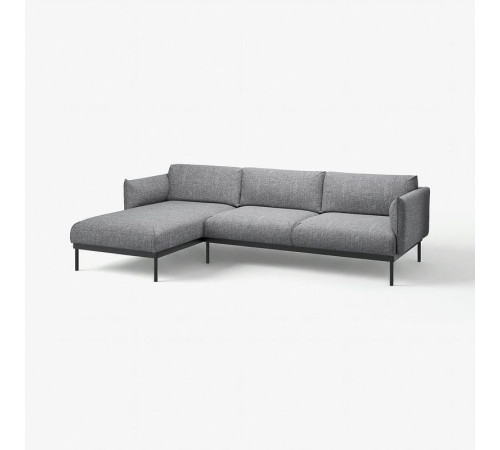 Sofa 3-osobowa z szezlongiem, Lejde szary-czarny ÄPPLARYD 694.180.67
