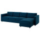 Sofa 4-osobowa, z szezlongiem/Djuparp ciemnozielononiebieski VIMLE 694.336.09
