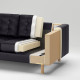 Sofa 3-osobowa z szezlongiem, Grann/Bomstad czarny/drewno/czarny LANDSKRONA 694.442.26