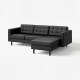Sofa 3-osobowa z szezlongiem, Grann/Bomstad czarny/drewno/czarny LANDSKRONA 694.442.26