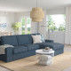 Sofa 3-osobowa z szezlongiem, Gunnared niebieski KIVIK 694.847.74