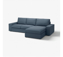 Sofa 3-osobowa z szezlongiem, Gunnared niebieski KIVIK 694.847.74