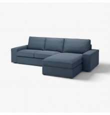Sofa 3-osobowa z szezlongiem, Gunnared niebieski KIVIK 694.847.74