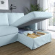 Sofa 3o z szezlongiem, prawy, Kilanda bladoniebieski HYLTARP 694.958.38