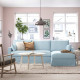 Sofa 3o z szezlongiem, prawy, Kilanda bladoniebieski HYLTARP 694.958.38