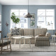 Sofa 3-osobowa z szezlongiem, Karlshov beżowy/wielokolorowy EKTORP 695.090.34