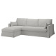 Sofa 3o z szezlongiem, lewy, Tallmyra biały/czarny HYLTARP 695.150.25