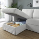 Sofa 3o z szezlongiem, lewy, Tallmyra biały/czarny HYLTARP 695.150.25