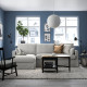 Sofa 3o z szezlongiem, lewy, Tallmyra biały/czarny HYLTARP 695.150.25