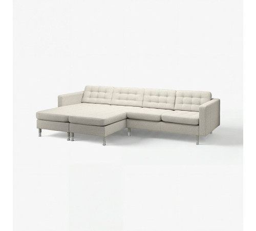 Sofa 4 osobowa z szezlongiem, Gunnared beżowy/metal LANDSKRONA 695.542.91