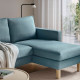 Sofa 3-osobowa z szezlongiem, Fridtuna ciemny szaroniebieski SALTSJÖBADEN 696.021.50
