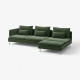 Sofa 4-osobowa z szezlongiem, i otwarty koniec/Johanneshov ciemnozielony SÖDERHAMN 696.216.67
