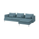 Sofa 4-osobowa, z szezlongiem/Fridtuna ciemny szaroniebieski SÖDERHAMN 696.220.73