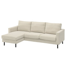 Sofa 3-osobowa z szezlongiem, Fridtuna jasnobeżowy SALTSJÖBADEN 696.226.00