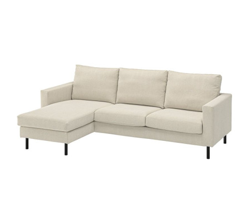 Sofa 3-osobowa z szezlongiem, Fridtuna jasnobeżowy SALTSJÖBADEN 696.226.00