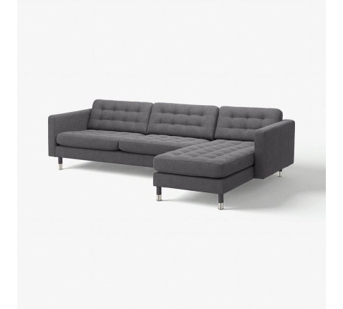 Sofa 4-osobowa, z szezlongiem/Gunnared ciemnoszar/metal LANDSKRONA 792.703.72