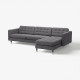 Sofa 4-osobowa, z szezlongiem/Gunnared ciemnoszar/metal LANDSKRONA 792.703.72