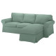 Sofa 3-osobowa, z szezlongiem/Tallmyra jasnozielony EKTORP 794.305.49