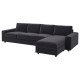 Sofa 4-osobowa z szezlongiem, z szerokimi podłokietnikami/Djuparp ciemnoszary VIMLE 794.326.90