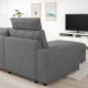 Sofa 3-osobowa z szezlongiem, z szerokimi podłokietnikami z zagłówkiem/Lejde szary-czarny VIMLE 794.328.12