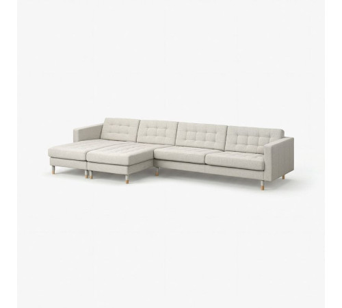 Sofa 5-osobowa, z szezlongami Gunnared/beżowy drewno LANDSKRONA 794.353.25