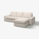 Sofa 3-osobowa z szezlongiem, Tresund jasnobeżowy KIVIK 794.828.40