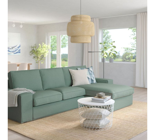 Sofa 3-osobowa z szezlongiem, Tallmyra jasnozielony KIVIK 794.847.78