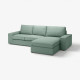 Sofa 3-osobowa z szezlongiem, Tallmyra jasnozielony KIVIK 794.847.78