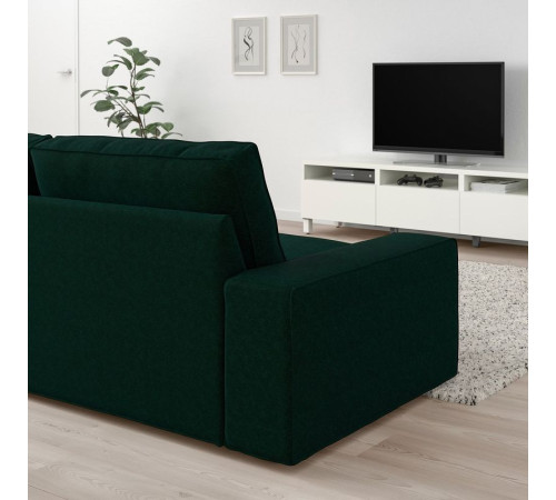 Sofa 3-osobowa z szezlongiem, Tallmyra ciemnozielony KIVIK 794.848.20