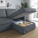 Sofa 3o z szezlongiem, prawy, Gransel szary HYLTARP 795.149.64