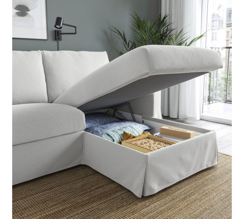 Sofa 3o z szezlongiem, prawy, Tallmyra biały/czarny HYLTARP 795.149.97