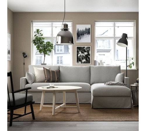 Sofa 3o z szezlongiem, prawy, Tallmyra biały/czarny HYLTARP 795.149.97