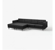 Sofa 4 osobowa z szezlongiem, Grann/Bomstad czarny/metal LANDSKRONA 795.542.76
