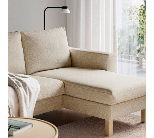 Sofa 3-osobowa z szezlongiem, Vittangi jasnobeżowy/biały SALTSJÖBADEN 796.214.26