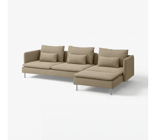 Sofa 4-osobowa, z szezlongiem/Johanneshov brązowobeżowy SÖDERHAMN 796.220.82