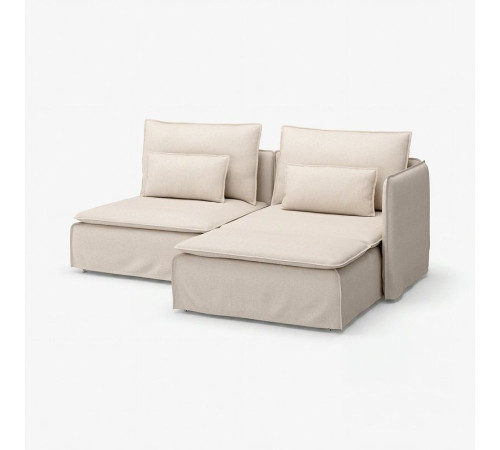 Sofa 2-osobowa, z szezlongiem z podłokietnikiem/Gransel naturalny SÖDERHAMN 796.222.61