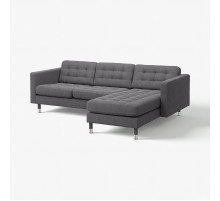 Sofa 3-osobowa, z szezlongiem/Gunnared ciemnoszar/metal LANDSKRONA 892.726.67