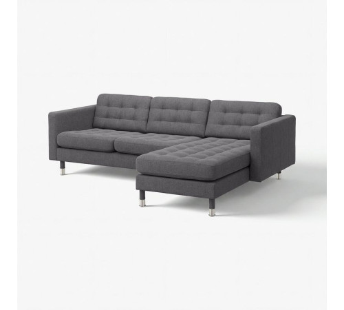 Sofa 3-osobowa, z szezlongiem/Gunnared ciemnoszar/metal LANDSKRONA 892.726.67