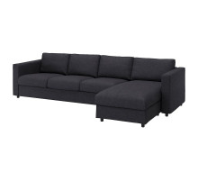 Sofa 4-osobowa, z szezlongiem/Hillared antracyt VIMLE 894.342.74