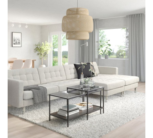 Sofa 5-osobowa, z szezlongami Gunnared/beżowy metal LANDSKRONA 894.353.39
